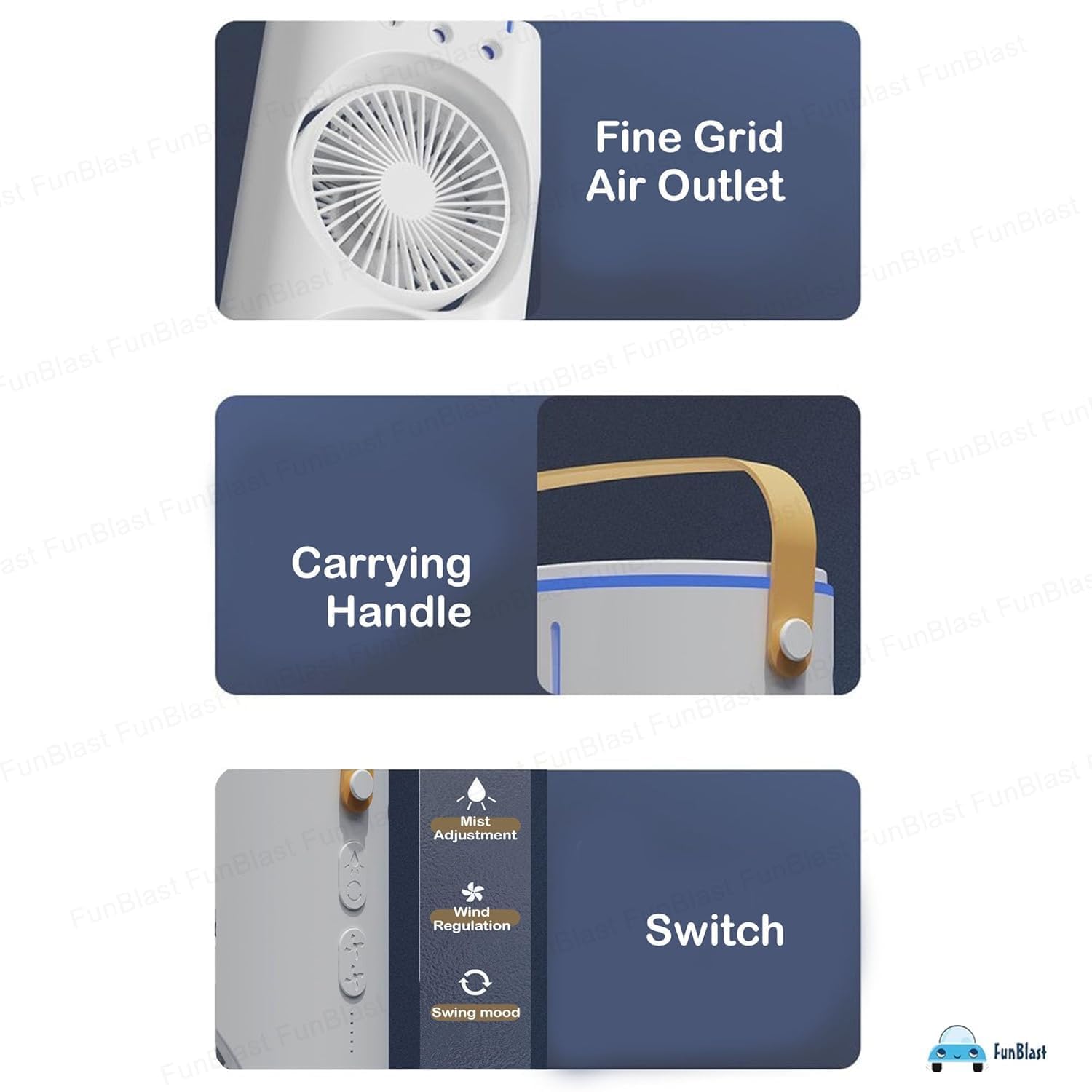 Double Ended Spray Fan AC Mini AC For Room Cooling | Mini Cooler Air Cooler Portable Air Conditioners For Home Office Artic Cooler 3 In 1 Conditioner Mini Air Cooler Mini Cooler Air GenzVybs